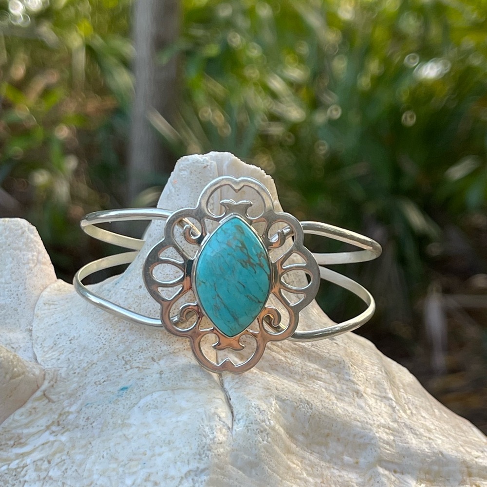 Jay King Kingman Turquoise and sterling silver cuff bracelet
